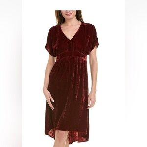 CAbi Tribute Velvet High Low Dress in Deep Red #3696 EUC LARGE